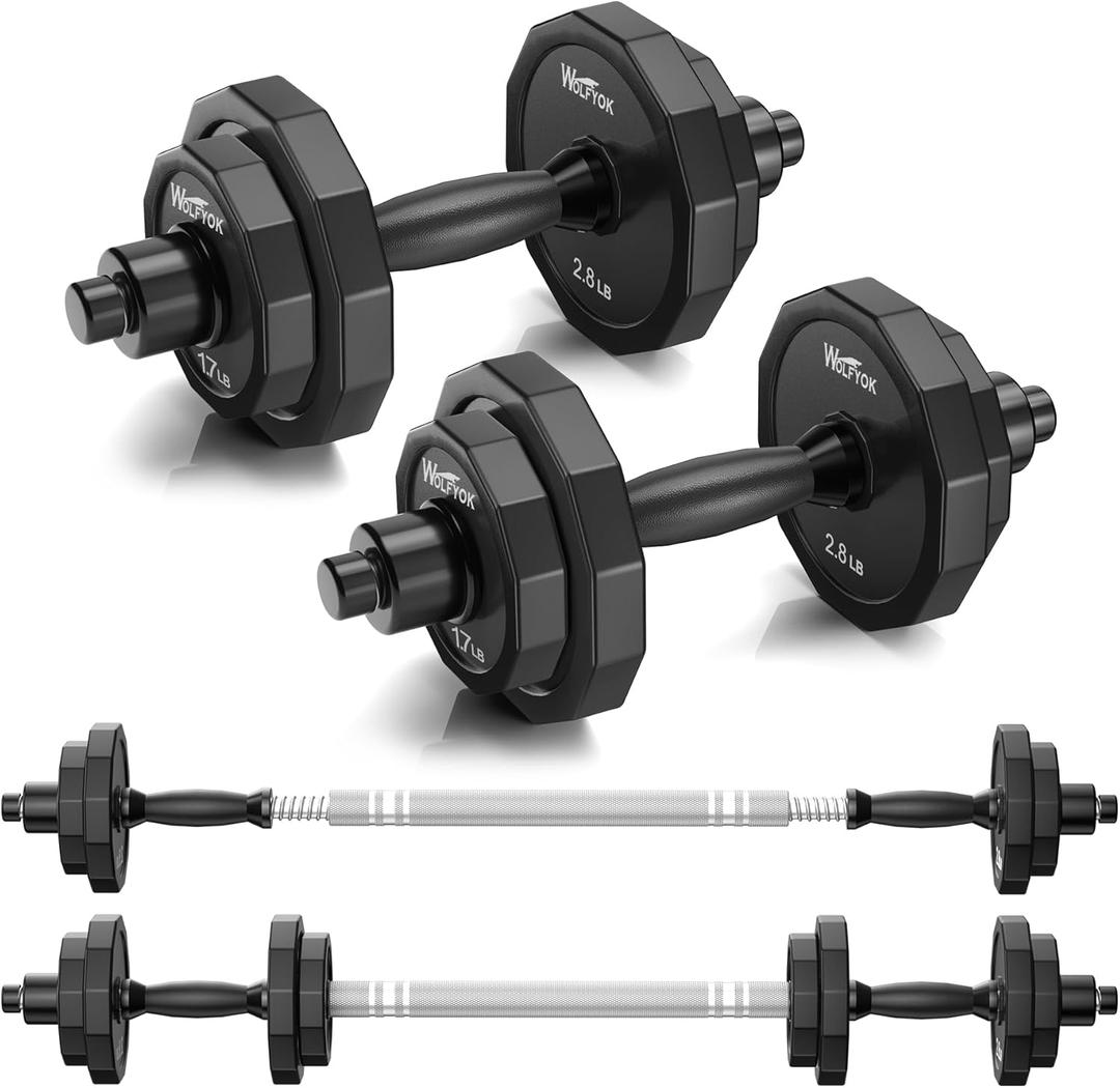 KISS GOLD Weights Dumbbells Set, Adjustable Dumbbell Sets 22Lbs 44Lbs 66Lbs 88Lbs with Solid Steel, Barbell Free Weight Set with Connector Workout Home Gym Equipment for Men Women Strength Training Shaping (22 lbs (Each dumbbell 11lbs))