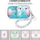 Marble Case for Airpods 3 Cute Aesthetic Cover Compatible with Air Pods 3rd Generation (2021) Shell for Girls Pink Blue