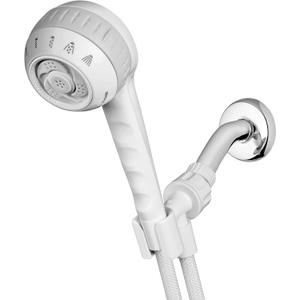 Waterpik Cabezal de ducha de masaje original con manguera de 5 pies, incluye aerosoles de masaje y 6 modos, fcil instalacin de bricolaje, 1.8 GPM, blanco, SM-651E