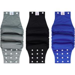 CuteBone Washable Dog Diapers Male with Snaps Reusable 3pcs a Pack Doggie Belly Band for Male Dogs Wraps KDM01Small