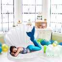 Zcaukya Inflatable Seashell Pool Float, Giant Clam Air-Filled Toys with Pearl Ball for Kids Birthday Party Swimming Pool Summer Beach Party Mermaid Ocean Theme Party Decor