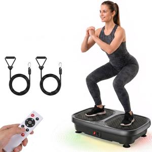 NEWBULIG Vibration Plate, Whole Body Workout, Vibrating Platform with LED Touch Screen & Pull Ropes for Weight Loss & Muscle Toning