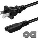 2 Prong AC Power Cord Compatible with Vizio D/E/M Series HDTV, Vizio Sound Bar Power Cable Replacement (6 ft)