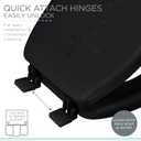 Bath Bliss Extra Soft Standard Round Toilet Seat | Decorative Vinyl Lid | Adjustable Quick Screw Attach Non-Slip Hinges | Bathroom | Black