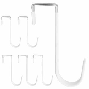 Over the Door Hooks, Heavy Duty Hangers Organizer Hooks with Soft Rubber Surface Prevent Scratches, Door Hanging Hooks for Bedroom, Kitchen, Bathroom Hanging Hats, Bags, Keys, Coats (White, 4 Pack)