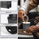 Lamosi 500 Pack - 12 oz Insulated Disposable Coffee Cups with Lids, To Go Paper Coffee Cups with Lids, Corrugated Ripple Wall Cup for Hot Drink Office Coffee Bar (Grey)