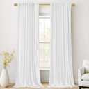 StangH White Velvet Curtains 108 inches Long, Luxury Back Tab Privacy Protect Window Drapes for Living Room Sliding Door/Patio/Laundry, W52 x L108, 2 Panels