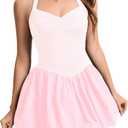 Cute Summer Dress for Women 2025 Sleeveless Casual Bubble Dress Y2K Halter Neck Sexy Party Sundress (Small, Pink)