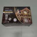 AWQ 66FT 200 LED Christmas String Lights Fairy String Lights Plug in 11 Modes Timer Function Waterproof Extendable with Remote Control for Indoor Outdoor Wedding Party Christmas Decor(Warm & White)