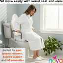 NOVA Raised Toilet Seat with Handles for Seniors Elongated Toilet Riser with Safety Grab Bars, Elevated Toilet Seat for Elderly, Disabled & Post-Surgery Support - Elongated Toilet