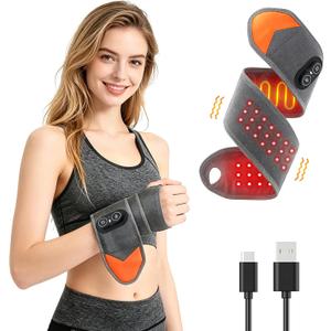 Red Light Therapy for Wrist,Portable 660nm/850nm 36 Red Light Beads Red Light Therapy for Hands with Three-Level Light Adjustment Function and Vibration Massage Effect,Therawrap for Carpal Tunnel