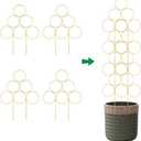 4 Pack Plant Trellis Indoor 15.7 Inch for climbing plants indoor Small Garden Trellis for Potted Plant Support Metal Wire Stackable Trellis Houseplant for Monstera Vines Lvy Pothos Accessories(4 gold)