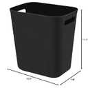 UUJOLY Plastic Small Trash Can Wastebasket, Garbage Container Basket for Bathrooms, Laundry Room, Kitchens, Offices, Kids Rooms, Dorms, 3.5 Gallon, Black