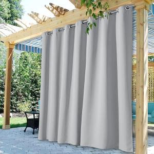 StangH Indoor Outdoor Curtains Waterproof Blackout Summer Shades Blinds for Patio, Extra Wide Total Privacy Room Divider Curtains for Shared Space Partition, W100 x L95, Silver Grey, 1 Panel