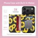 LETO for iPhone 17 Pro Wallet Case, Flip Folio Leather Kickstand | Card Slots Holder - Fashionable Flower Designs - Shockproof Protective Phone Cover for Women and Girls