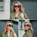 AMOMOMA Vintage Oversized Square Sunglasses for Women,Fashion Big Sun Glasses UV400 Protection AM6636 (Black/Grey)