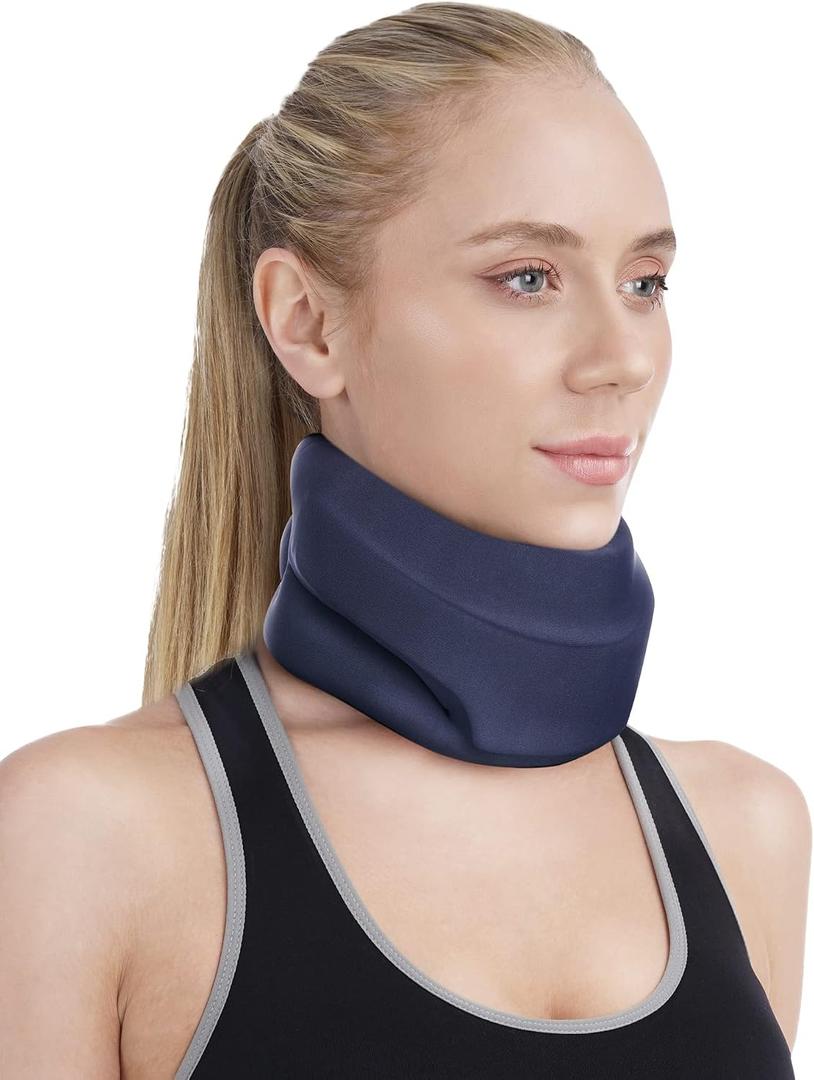 Neck Brace for Sleeping - Cervical Collar Relief Neck Pain and Neck Support Soft Foam Wraps Keep Vertebrae Stable for Relief of Cervical Spine Pressure for Women & Men Prussian Blue Medium Size