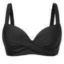 Black Women Underwire Bikini Top - Push Up Swimsuit Top Bra Padded Bathing Suit 2025 Twist Front Swimwear (Black,Medium)