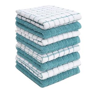 Bumble Dish Cloths (8 Pack) | 12" x 12" | 100% Cotton Kitchen Towels | 405 GSM | Soft, Highly Absorbent & Durable Dish Towels for Kitchen | Aqua