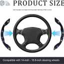 Yourkar 2 PCS Steering Wheel Cover, 15 Inches Crystal Diamond Bling Cover for Auto Steering Wheels, Safety Non-Slip Universal Fit Sparkly Steering Wheel Cover, Car Accessories (Blue)