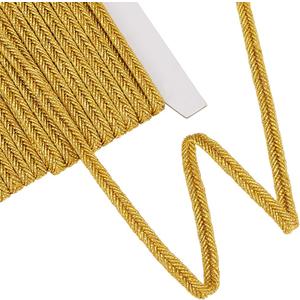 FINGERINSPIRE 10 Yards Metallic Gimp Braid Cord 1/4 inch Wide Thread String Goldnord Metallic Tinsel Cord Polyester Beading String Knotting Cord for Hair Decoration Costume DIY Craft Embellishment