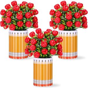 Retrowavy 3Set School Teacher Appreciation Flower Vase Decor, Pencils