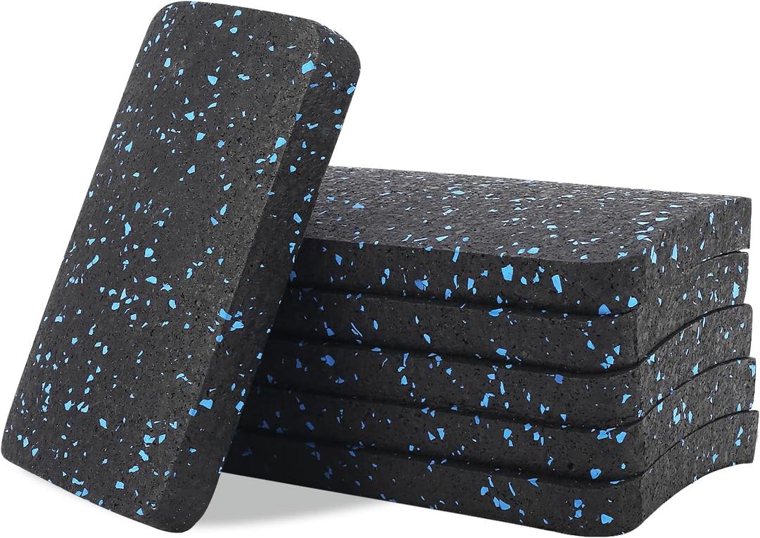 Treadmill Mat Pads, Exercise Equipment Mat with High Density Rubber for Protect Floors 4.7" x 3.2" x 0.55" (6 PCS) Black