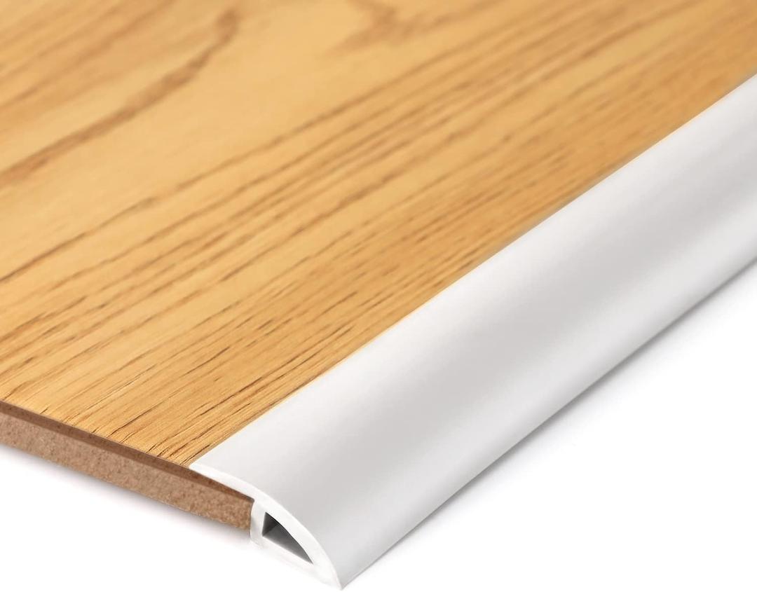 BNELL Carpet & Floor Edging Trim Strip,Self Adhesive-PVC Floor Transition Strip,Thresholds for Doorways with a Height Less Than 10 MM (6.56FT_White)