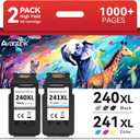 PG-240XL/CL-241XL Ink Cartridges Compatible for Canon 240XL 241XL Combo Pack 240 241 Ink for PIXMA MG3620 MG3600 TS5120 TS5100 MG3220 MG3520 MX472 Printer Ink (1 Black, 1 Tri-Color