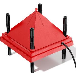 Brooder Plate for Chicks, 10" x 10" Chick Brooder Heater with Anti-Roost Cone Red