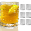 Hobnail Drinking Glasses, Vintage Glassware Set of 6, Vintage Drinking Glasses 11.8 oz, Bubble Glasses Drinking, Hobnail Glasses, Vintage Glass Cups, Jupiter Glasses for Juice, Soda, Beer, Whisky