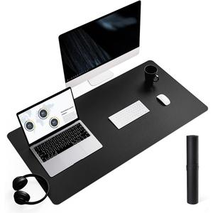 YSAGi Non-Slip Leather Desk Pad L Size, Waterproof Laptop Computer Desk Keyboard Mat, Table Protector Blotter Mat, Large Mouse Pad for Office/Work/Home/Decor(Black, 35.4" x 17")