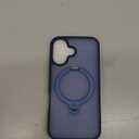 CASEKOO Patented 360 Spin Magnetic Stand for iPhone 16 Case [Military Drop Protection] [Non-Slip Edge] [Compatible with MagSafe] Shockproof Matte Translucent Slim for 16 Case 6.1'', Blue