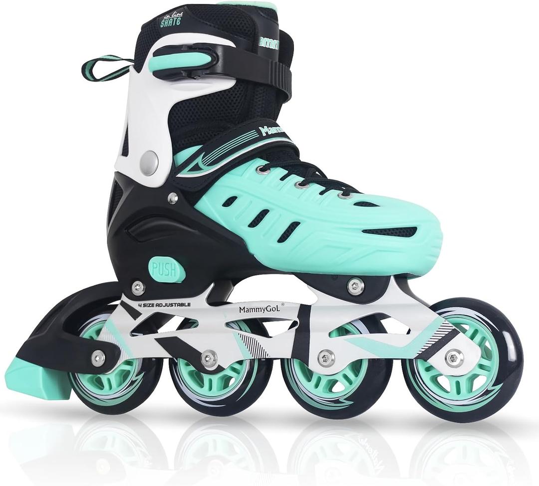 MammyGol Adults Adjustable Inline Skates, Safe and Durable Roller Skates with Giant Wheels, High Performance Professional Skates for Men Women Youth