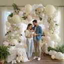 White Balloon Arch Kit Double Stuffed Ivory Beige Balloon Garland Blush Cream White Pearl Balloons for Baptism Baby Shower Birthday Bridal Shower Wedding Bachelorette Anniversary Party Decor
