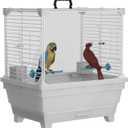 Small Bird Travel Carrier Cage: Portable Parakeet Flight Birdcage for Parrot Cockatiel Conure, Guinea Pig Rabbit Animal Cage