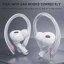 AirPods Ear Hooks - Upgraded Anti Slip Sports Clip Hooks for AirPods 1, 2, 3, 4, Pro and Pro 2 Transparent