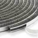 33 Ft Window Seal Strip, 0.35 inch x 0.35 inch Sliding Door Weather Stripping Window Seal, Pile Self Adhesive Window Weather Stripping,Door Noise Blocker, Grey (Gray)