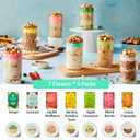 SUNGIVEN High Protein Overnight Oats Family Size Variety Pack - 7 Flavors Low Sugar Keto Instant Health Breakfast Oatmeals with Cinnamon Berries Ginger Pumpkin Seed Goji, 28-Packs, 74.1oz (EXP 12/23/26)