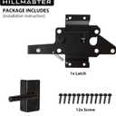 HILLMASTER Heavy Duty Self-Locking Gate Latch for Wooden Fence, Post Mount Automatic Gate Lock Gravity Door Latch Hardware for Secure Pool, Outdoor Garden, Metal Gates Vinyl Fence, Black Finish