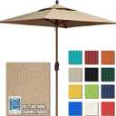 EliteShade USA 10-Year-Non-Fading 6x6Ft Square Market Patio Umbrella, UPF 50+ UV Protection Performance Sun Umbrella, Heavy Duty Commercial Grade Outdoor Table Umbrella with Crank, Windproof Vented Top for Garden, Pool, Deck and Outdoor Playsets, Heather Beige