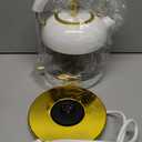 White Electric Tea Kettle with Temperature Control - 1500W Fast Hot Water Boiler and Warmer - White and Gold Electric Kettle with Keep Warm Function, BPA-Free Glass Body, Stylish Design, Auto Shut-Off