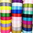 Chenkou Craft Solid Satin Ribbon Ribbons Assorted 40 Yards Craft Bow Party Decoration Packing Ribbons (Mix, 1"(25mm))
