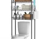 Bathroom Organizer Over Toilet Storage, 4-Tier Toilet Shelf Bathroom Shelves Over Toilet, Above Toilet Storage Rack Bathroom Space Saver, Gray (Grey)