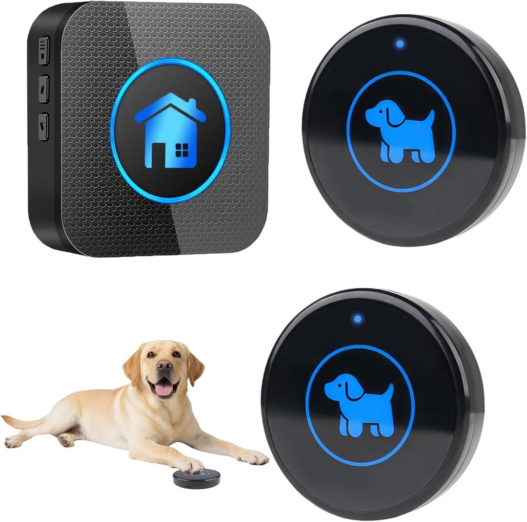 Dog Door Bell 2026 Enhanced Touch, Wireless Doggie Doorbell for Potty Training to Go Outside, IP65 Waterproof, 1000ft Range, 55 Melodies, 5 Modes & Adjustable Volume (2 Buttons)