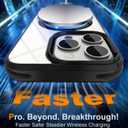 2 x for iPhone 15 Pro Max Case, Strong Magnet-Compatible with MagSafe, Shockproof Military-Grade Protection, Slim Mag Safe Thin Phone Cover Promax 6.7 in for Apple 15pro Max (Clear Black)