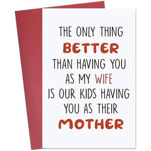 Ithmahco Mothers Day Cards for Wife, Funny Mothers Day Card from Husband, Funny Wife Card, Wife‘s Gift From Husband, Happy Mother Days Cards For Mom, Set Of 5