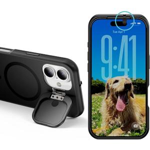 iPhone 17 Privacy Case | Front and Rear Camera Covers | MagSafe iPhone Case with Lens Protection | Camera Blocker for Privacy and Safety | Slim Shockproof Phone Cover 6,3-inch Black