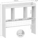 Desktop Bookshelf,Countertop Storage Hutch with 3 Shelves for Computer Desk2-Tier Display Rack with Grid Panel, Multipurpose Wood Desk Hutch Storage Organizer for Home Office Dorm (White)