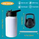 Garbage Truck Trash Recycling Kids Water Bottle for School with Straw Lid,12oz Stainless Steel Insulated Water Bottle for Boys & Girls,Leak Proof Lid with Handle & Touch Free Spout (A03)